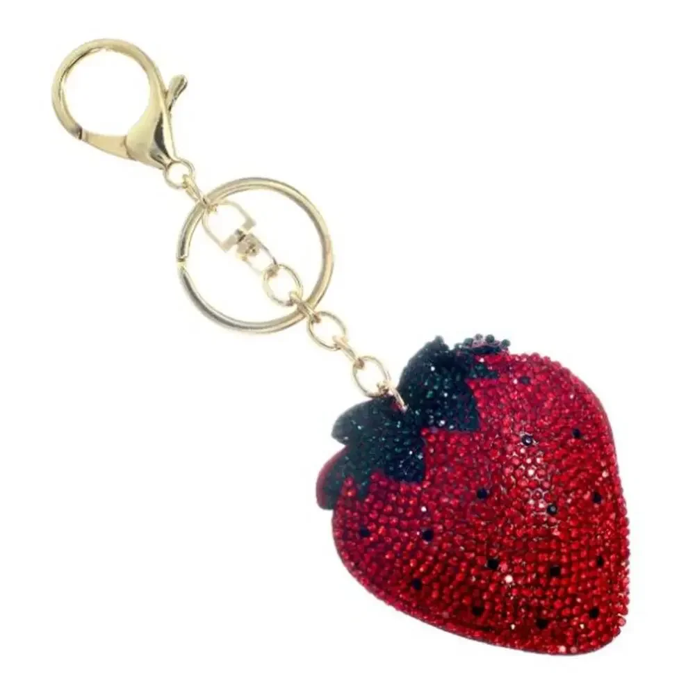 Strawberry Crystal Keychain Keyring Bag Charm